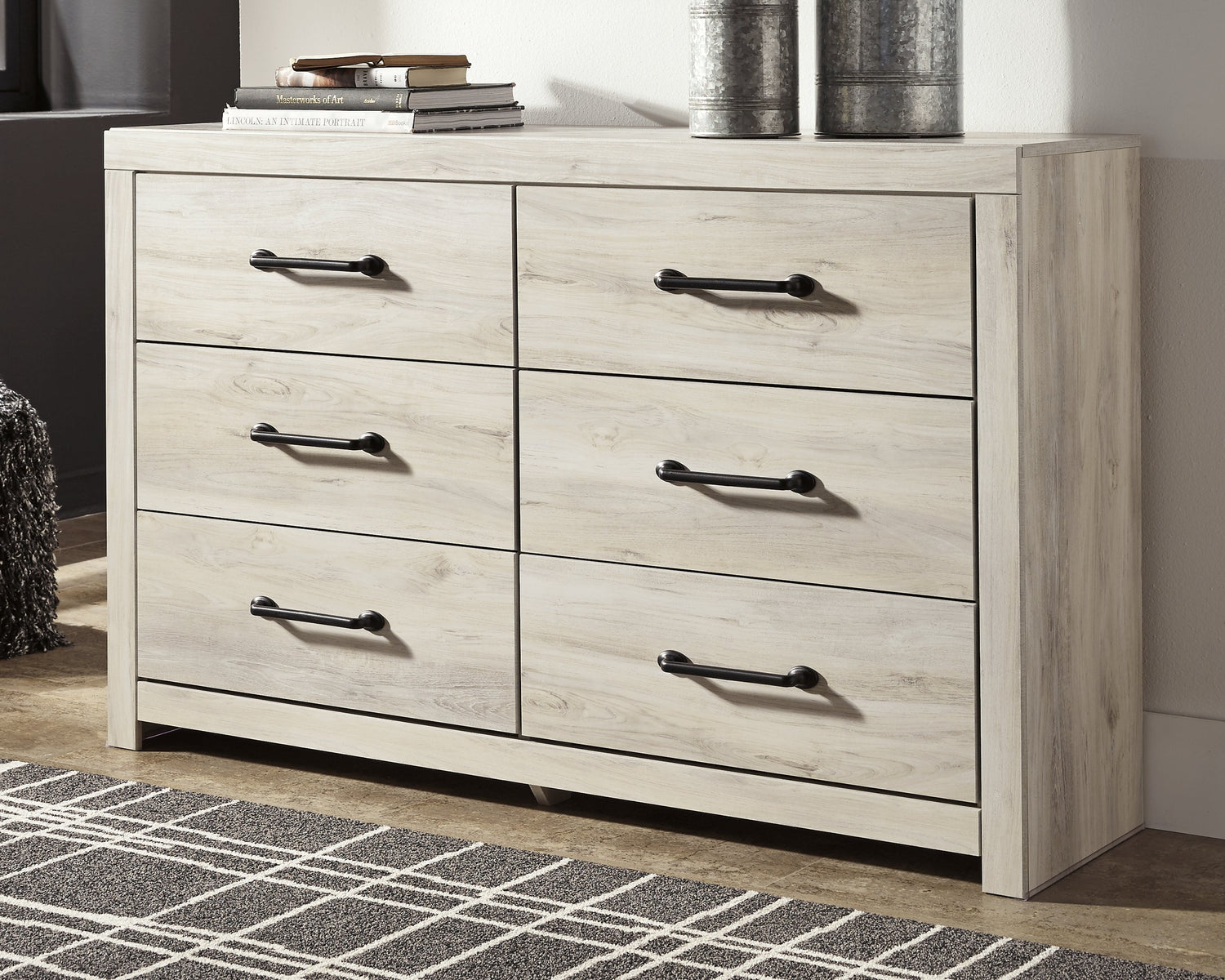 Cambeck King Panel Bed with Dresser in Whitewash - PKG003031