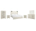 Cambeck King Panel Bed with Mirrored Dresser, Chest and 2 Nightstands in Whitewash - PKG003036