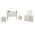 Cambeck King Panel Headboard Bed with Mirrored Dresser and 2 Nightstands in Whitewash - PKG002969