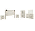Cambeck King Panel Headboard Bed with Mirrored Dresser, Chest and 2 Nightstands in Whitewash - PKG002972