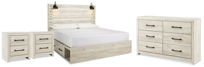 Cambeck King Panel Storage Bed, Dresser and 2 Nightstands - B192B118