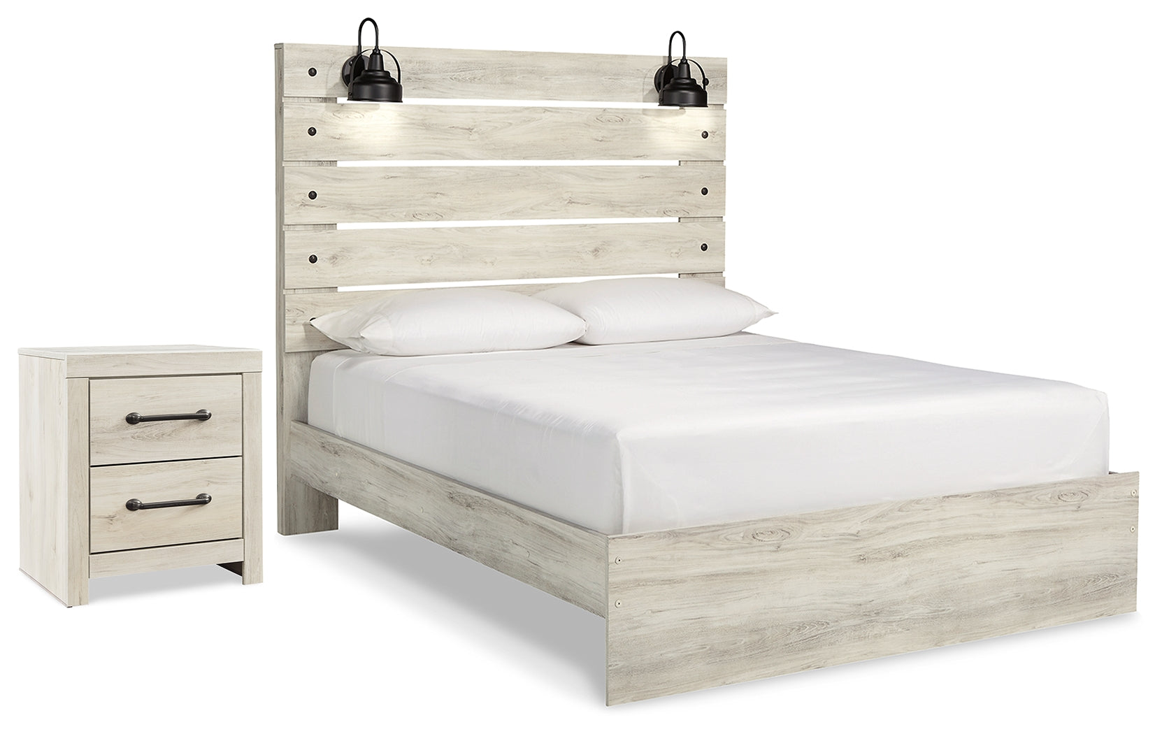 Cambeck Queen Panel Bed and 2 Nightstands - B192B119