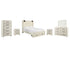 Cambeck Queen Panel Bed with 2 Storage Drawers with Mirrored Dresser, Chest and 2 Nightstands in Whitewash - PKG003097