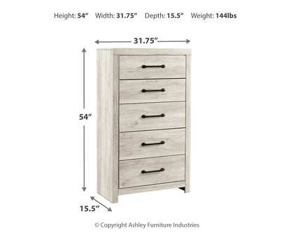 Cambeck Queen Panel Bed with 4 Storage Drawers with Mirrored Dresser, Chest and 2 Nightstands in Whitewash from Ashley - Luna Furniture