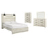 Cambeck Queen Panel Bed with Mirrored Dresser and Chest in Whitewash - PKG003083