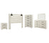 Cambeck Queen Panel Headboard Bed with Mirrored Dresser, Chest and Nightstand in Whitewash - PKG002963