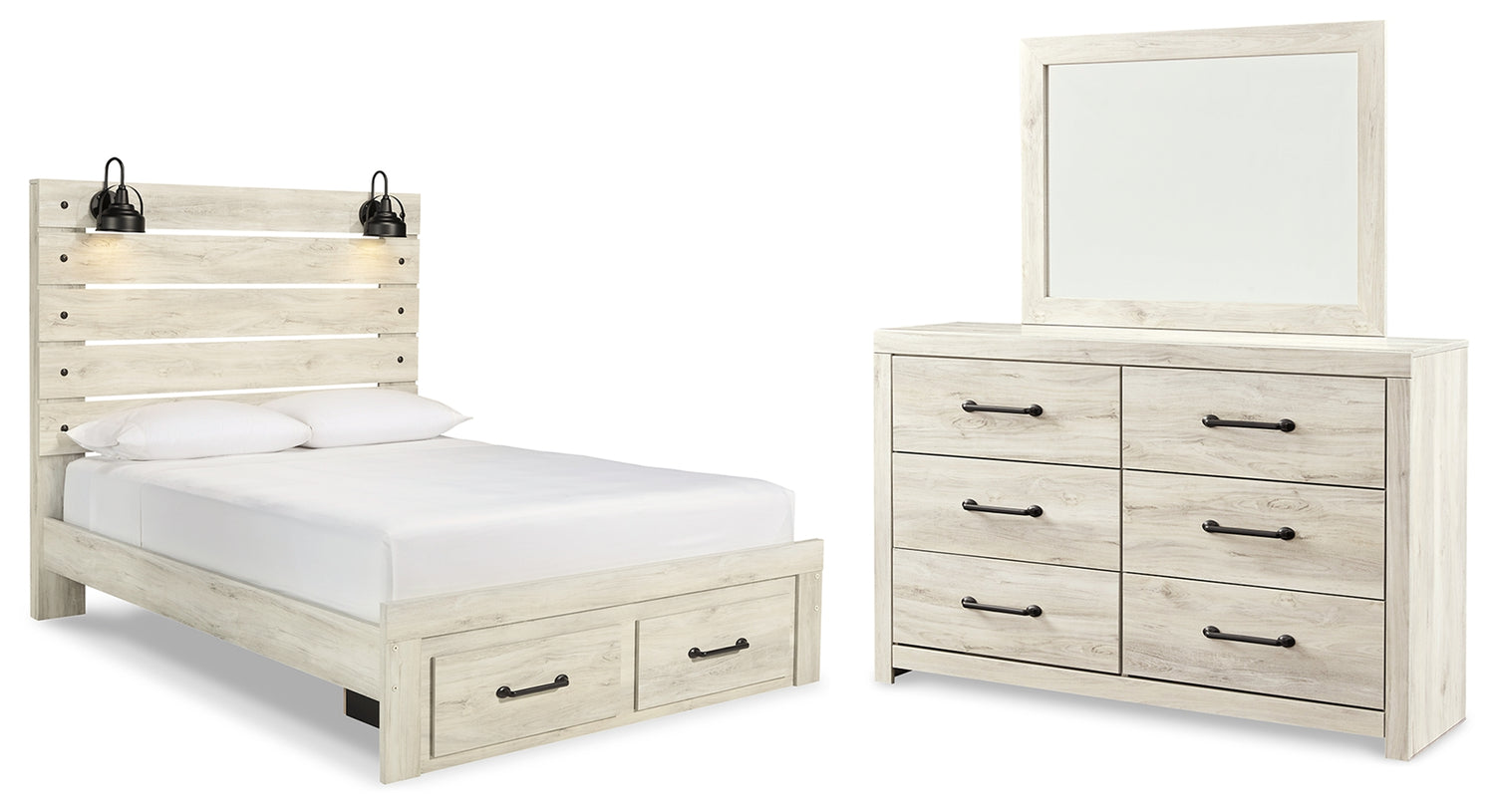 Cambeck Queen Panel Storage Bed, Dresser and Mirror - B192B62