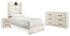 Cambeck Twin Panel Bed with Dresser and Nightstand in Whitewash - PKG019211