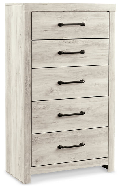 Cambeck Whitewash King Panel Bed, Dresser, Chest and 2 Nightstands - B192B112
