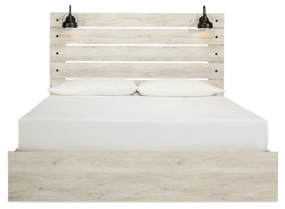 Cambeck Whitewash King Panel Bed with Storage, Chest and 2 Nightstands - B192B80