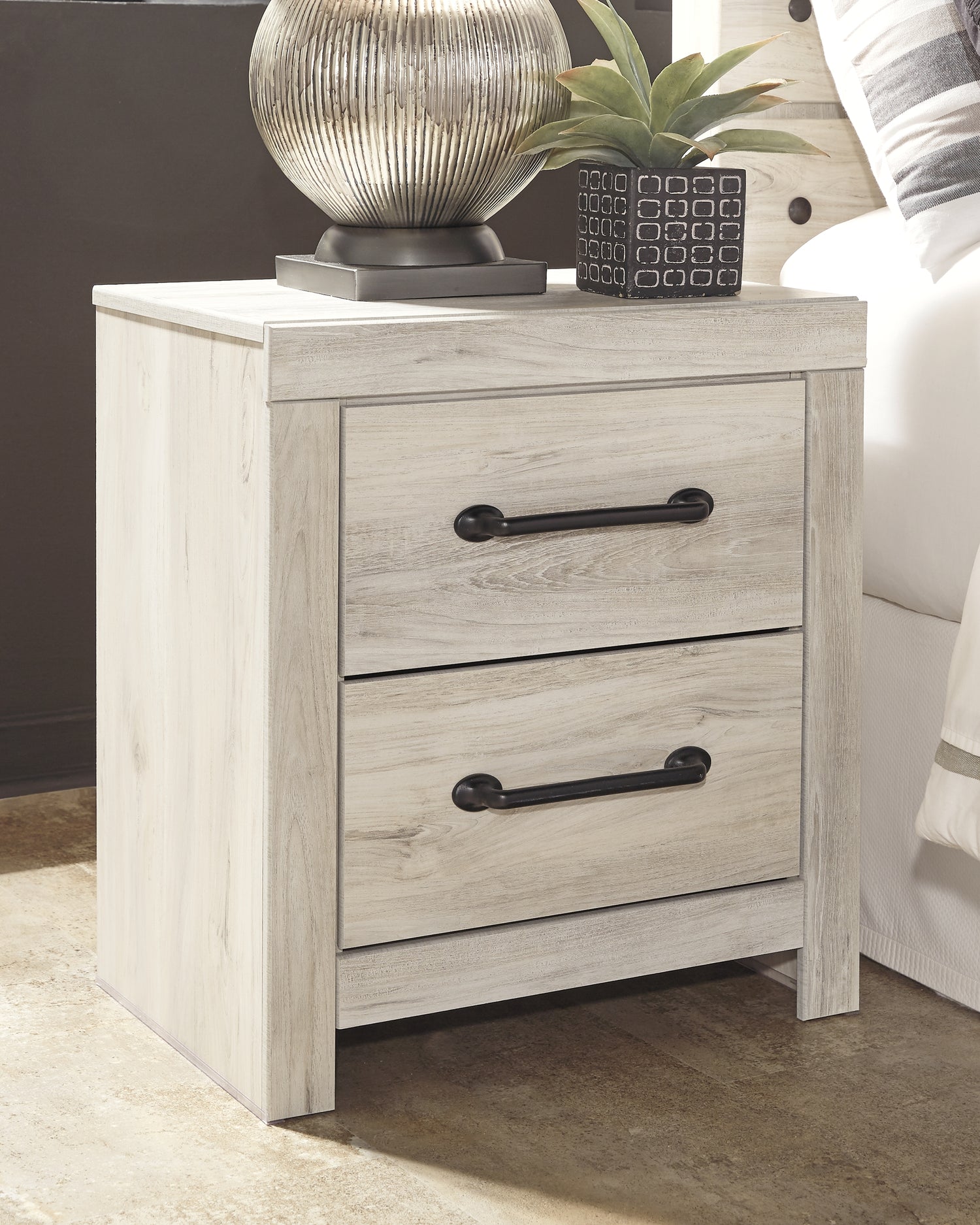 Cambeck Whitewash King Panel Headboard, Dresser, Mirror and Nightstand - B192B69