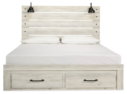 Cambeck Whitewash King Storage Bed, 2 Dressers, Mirror, and 2 Nightstands - B192B104