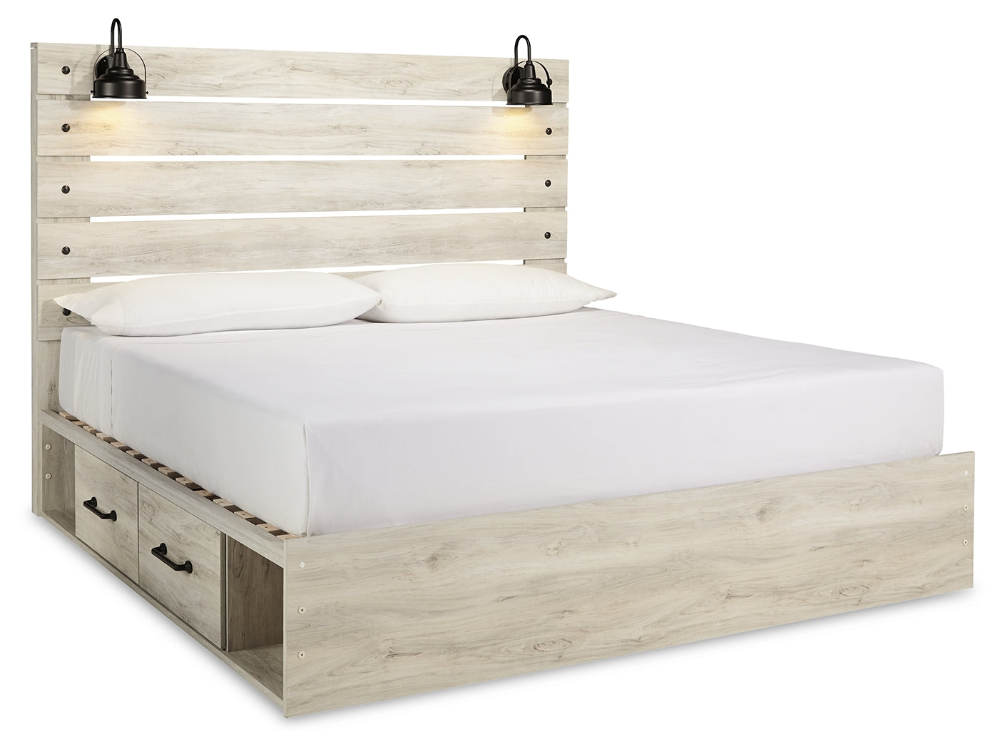 Cambeck Whitewash King Storage Bed, Dresser, Chest and 2 Nightstands - B192B107