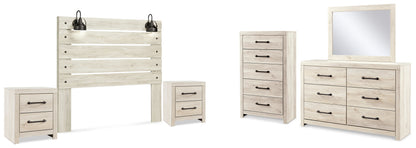 Cambeck Whitewash Queen Panel Headboard, Dresser, Mirror, Chest and 2 Nightstands - B192B82