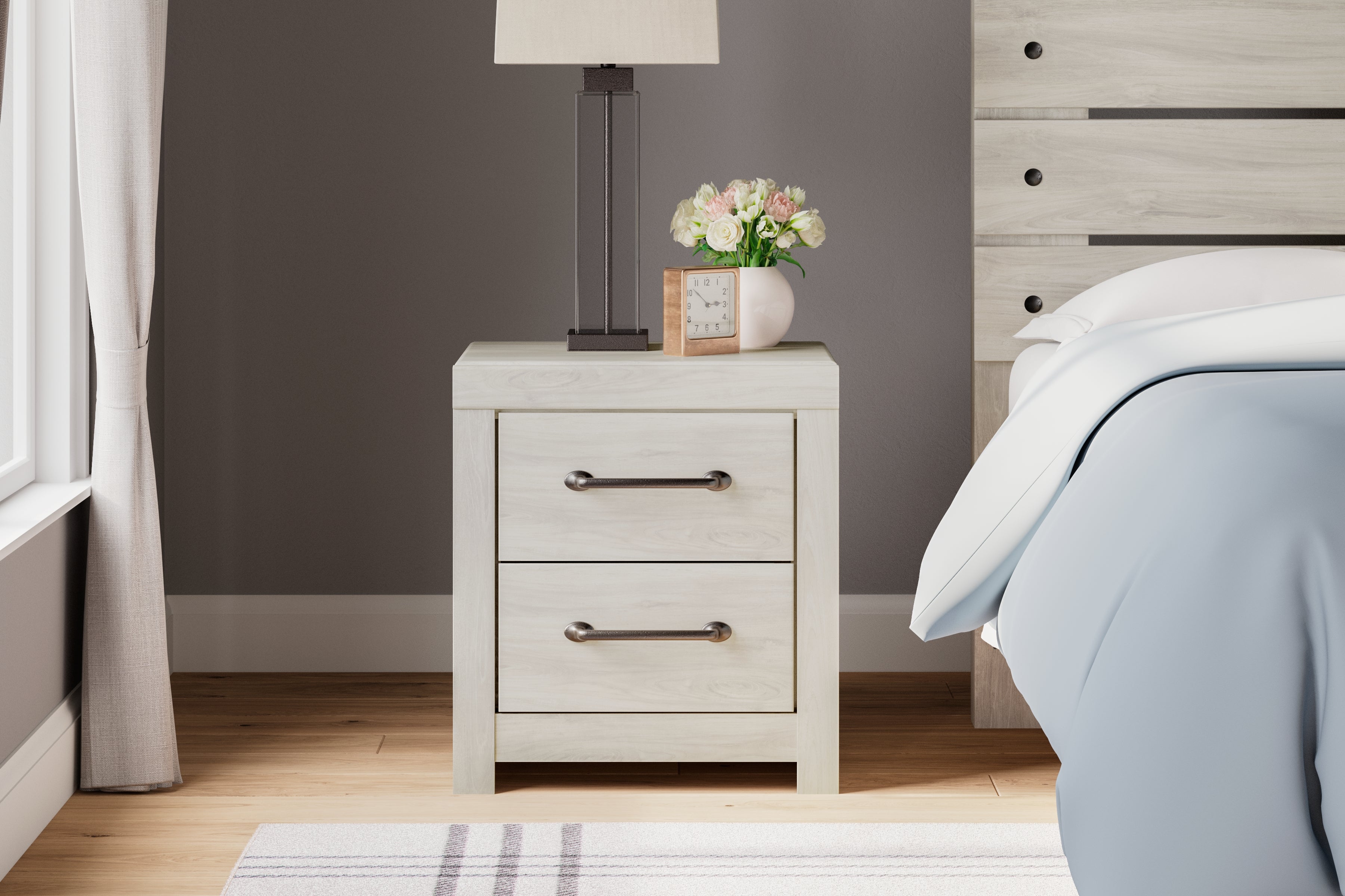 Cambeck Whitewash Queen Panel Storage Bed, Dresser and 2 Nightstands - B192B76