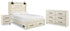 Cambeck Whitewash Queen Panel Storage Bed, Dresser and Nightstand - B192B64