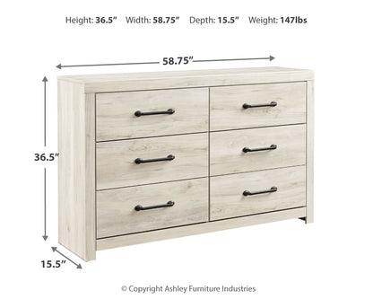 Cambeck Whitewash Queen Panel Storage Bed, Dresser and Nightstand - B192B64