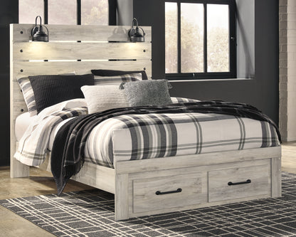 Cambeck Whitewash Queen Panel Storage Bed, Dresser and Nightstand - B192B64