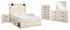 Cambeck Whitewash Queen Panel Storage Bed, Dresser, Mirror, 2 Chests and 2 Nightstands - B192B90