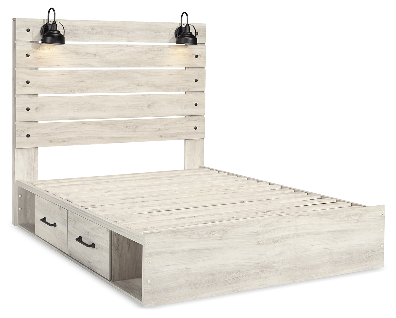 Cambeck Whitewash Queen Panel Storage Bed, Dresser, Mirror, 2 Chests and 2 Nightstands - B192B90