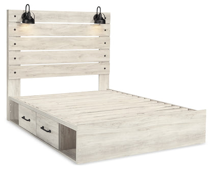 Cambeck Whitewash Queen Panel Storage Bed, Dresser, Mirror, 2 Chests and 2 Nightstands - B192B90
