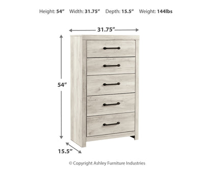 Cambeck Whitewash Queen Panel Storage Bed, Dresser, Mirror, 2 Chests and 2 Nightstands - B192B90