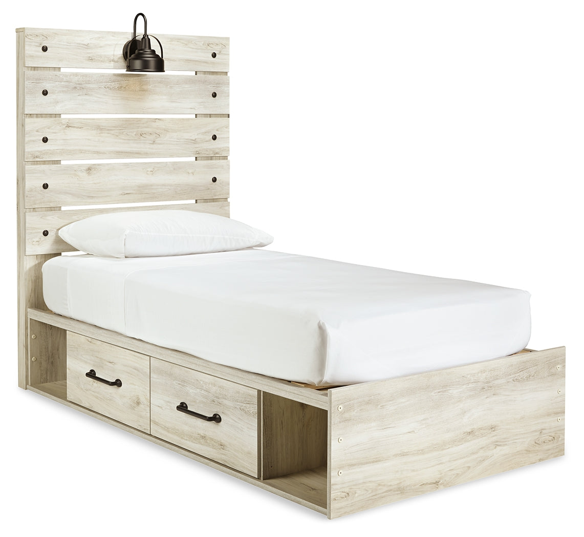 Cambeck Whitewash Twin Panel Bed, Dresser, Chest and Nightstand - B192B84