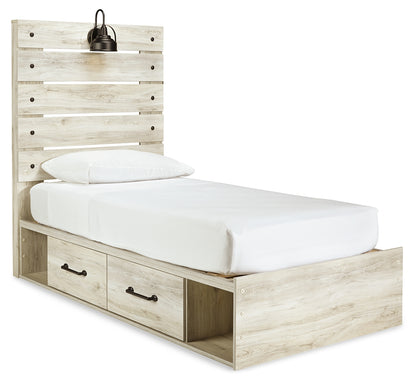 Cambeck Whitewash Twin Panel Bed, Dresser, Chest and Nightstand - B192B84