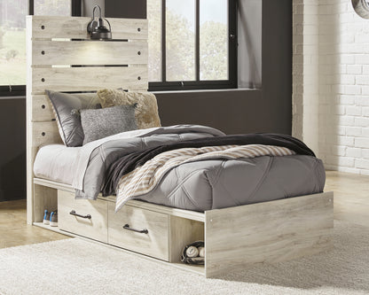 Cambeck Whitewash Twin Panel Bed, Dresser, Chest and Nightstand - B192B84