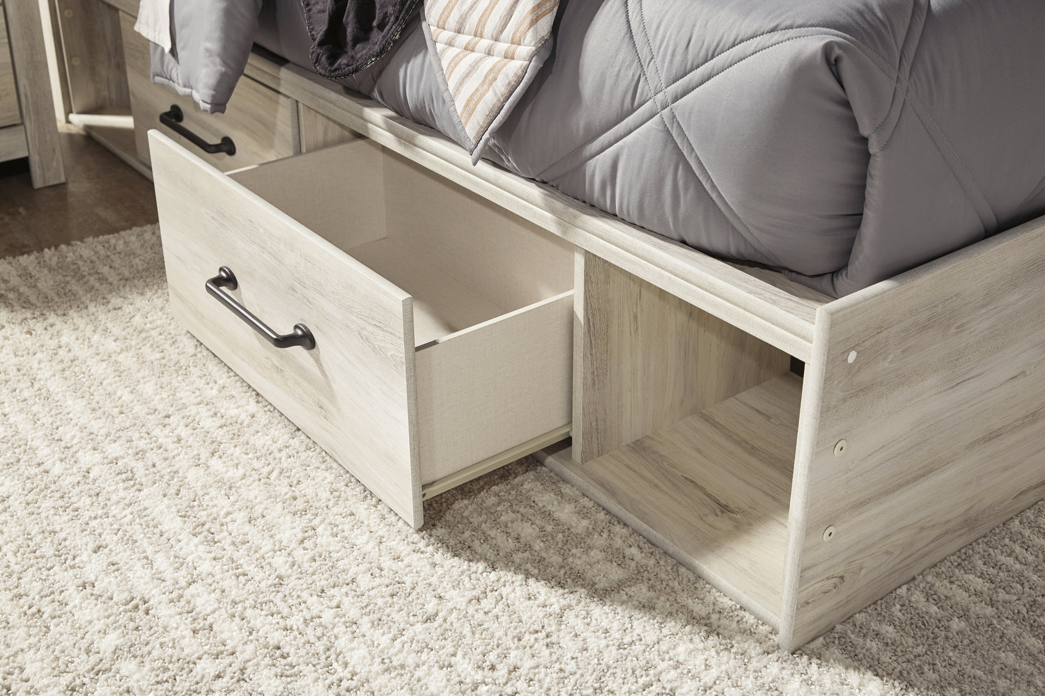 Cambeck Whitewash Twin Panel Bed, Dresser, Chest and Nightstand - B192B84