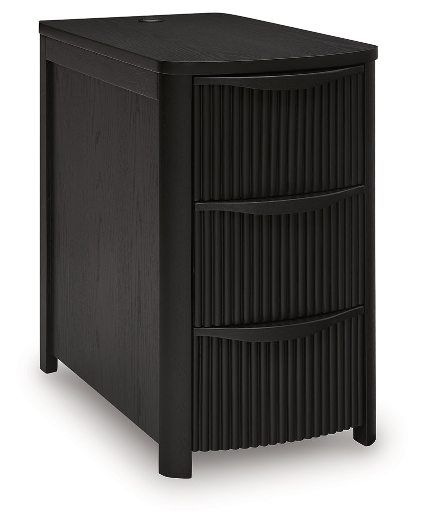 Camdill Black Chairside End Table - T208-117