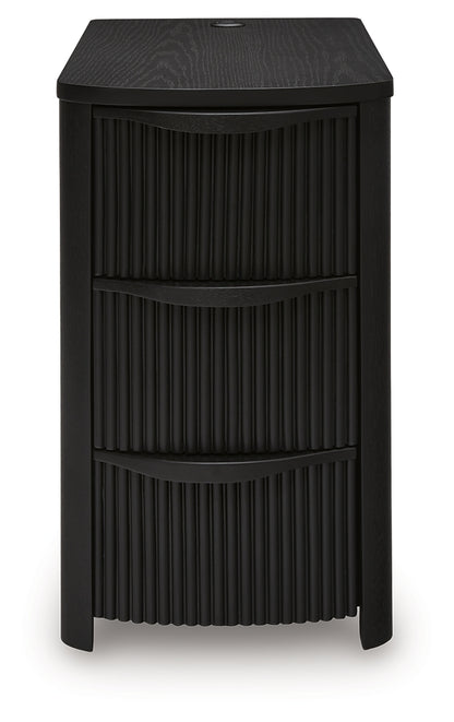 Camdill Black Chairside End Table - T208-117
