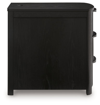 Camdill Black Chairside End Table - T208-117