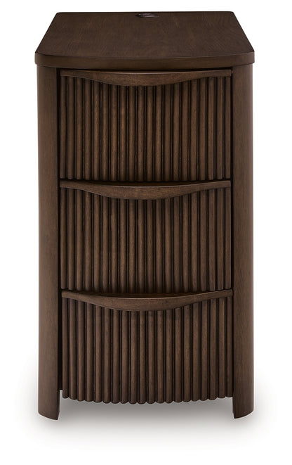 Camdill Dark Brown Chairside End Table - T208-217