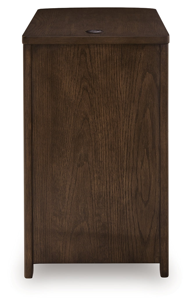 Camdill Dark Brown Chairside End Table - T208-217