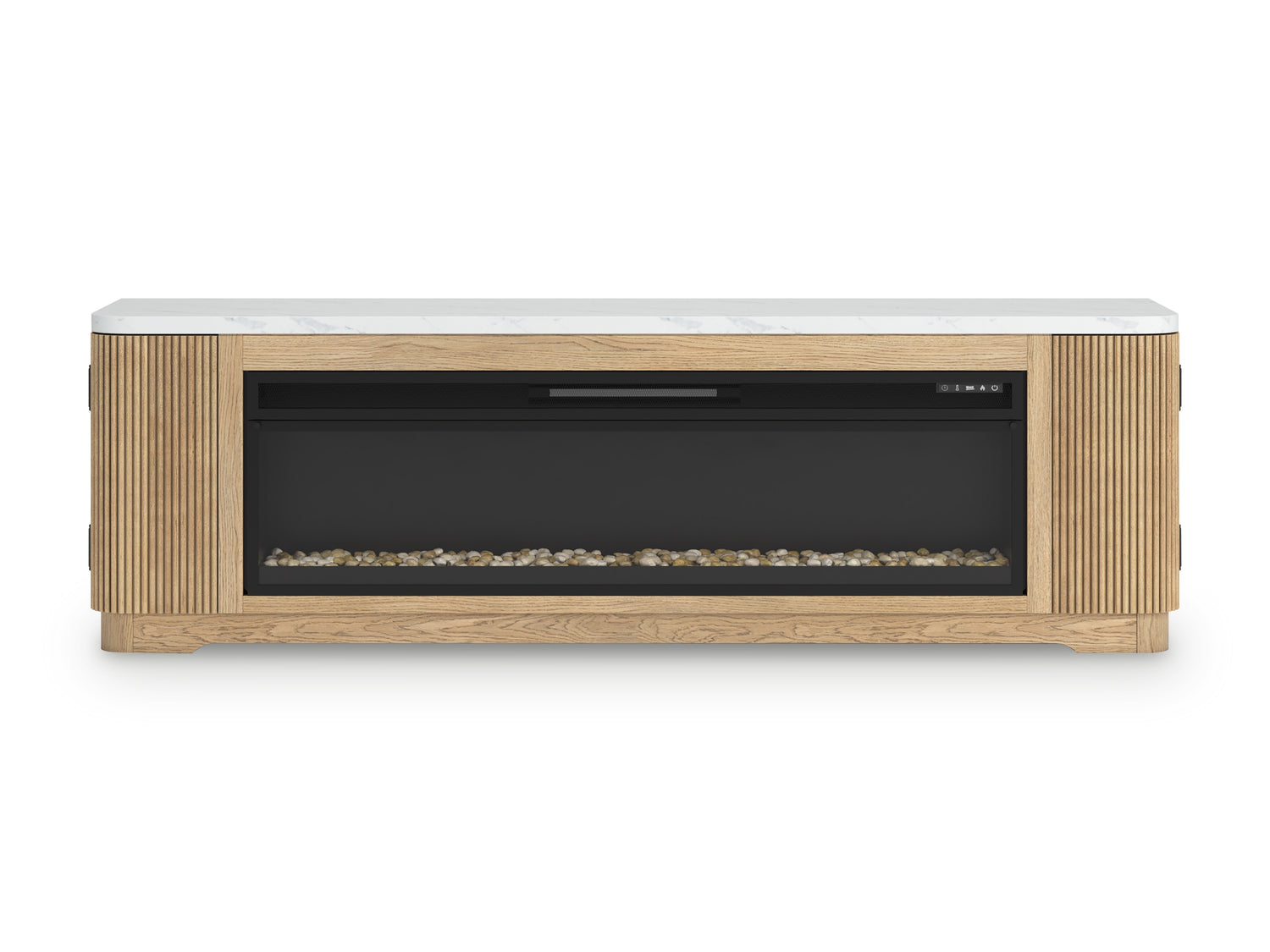 Camdill Light Brown 80" TV Stand with Electric Fireplace - W808W1