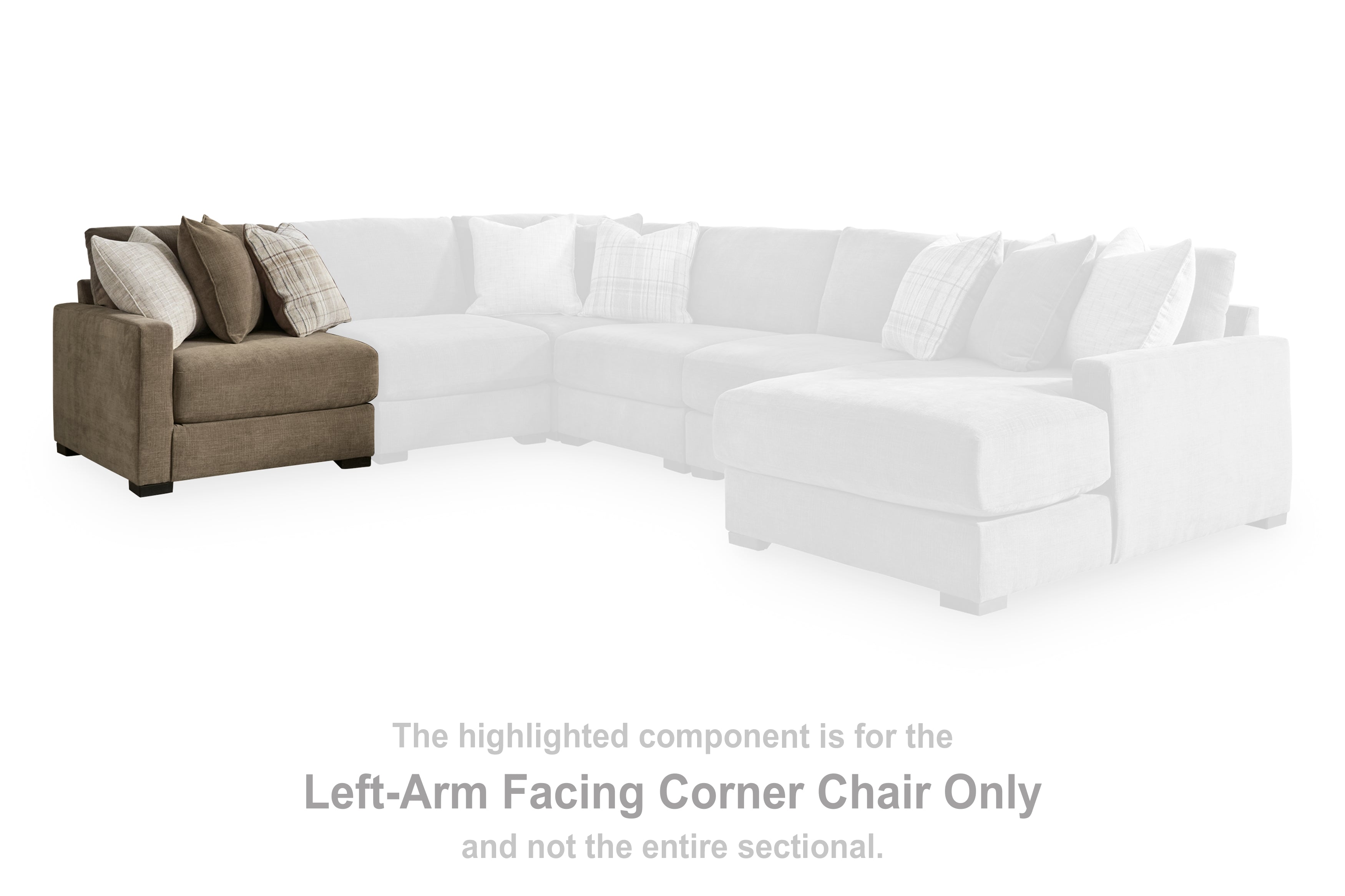 Camellia-Court Coffee Left-Arm Facing Corner Chair - 6820764
