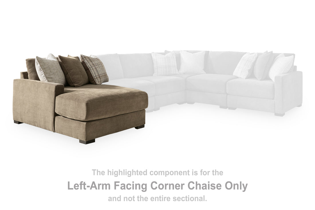 Camellia-Court Coffee Left-Arm Facing Corner Chaise - 6820716