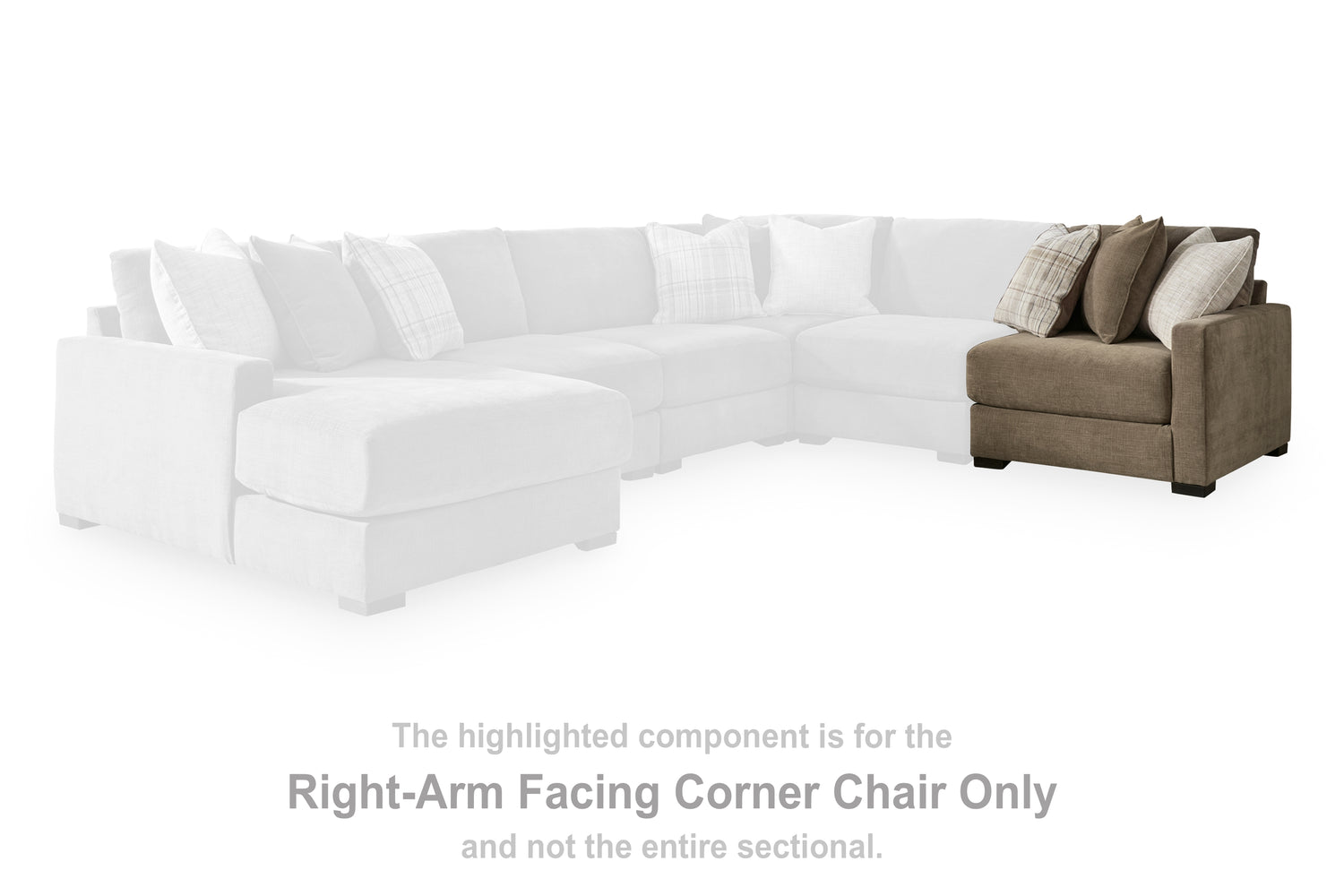 Camellia-Court Coffee Right-Arm Facing Corner Chair - 6820765