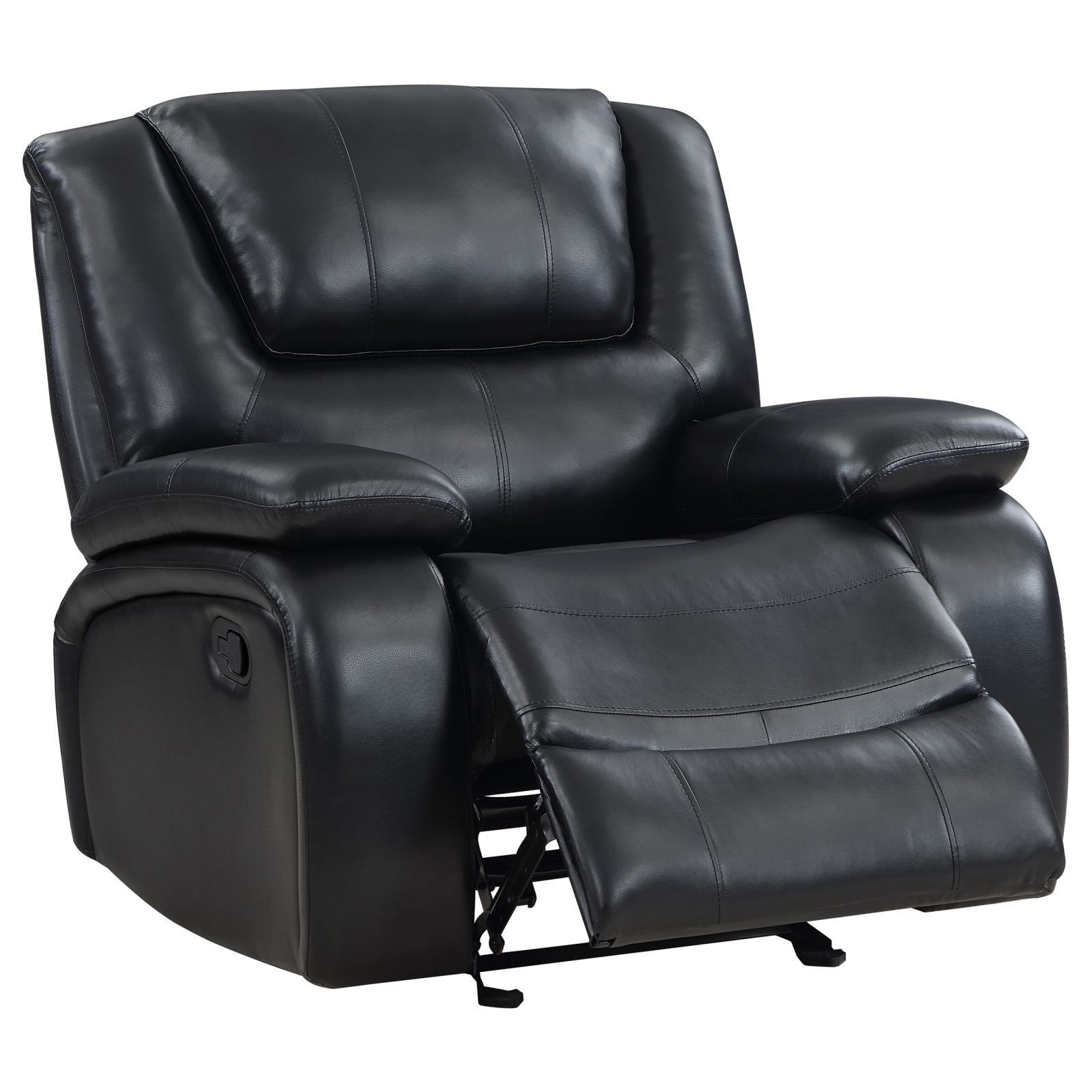 Camila Black 3-Piece Upholstered Motion Reclining Sofa Set from Coaster - Luna Furniture