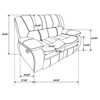 Camila Red Faux Leather 3-Piece Reclining Sofa Set from Coaster - Luna Furniture