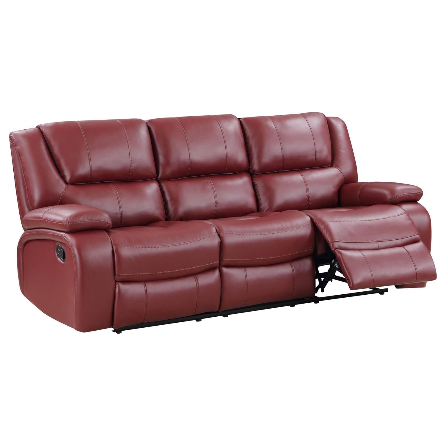 Camila Red Faux Leather 3-Piece Reclining Sofa Set from Coaster - Luna Furniture