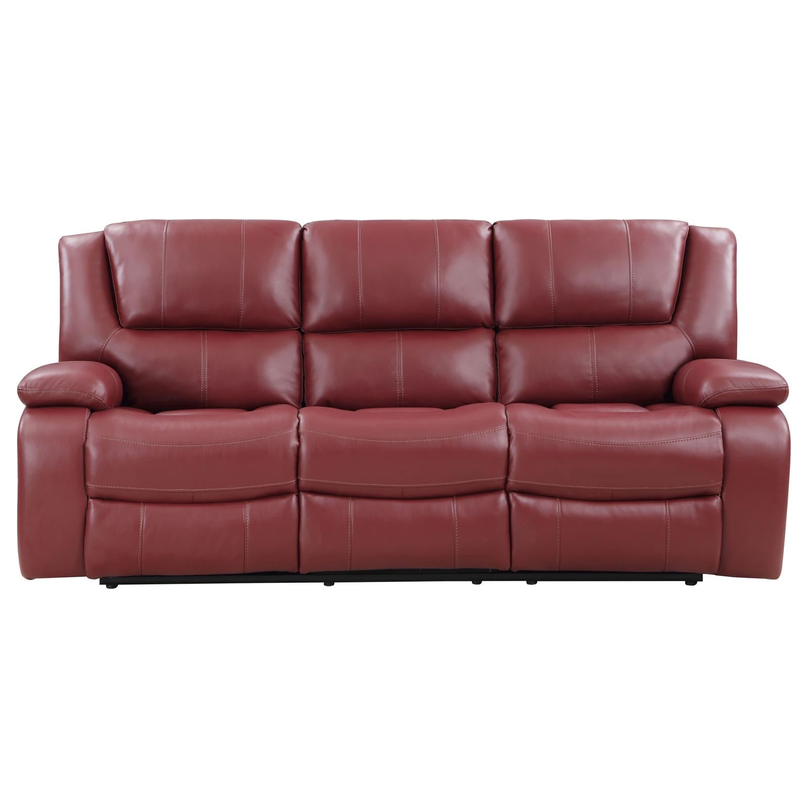 Camila Red Faux Leather 3-Piece Reclining Sofa Set from Coaster - Luna Furniture