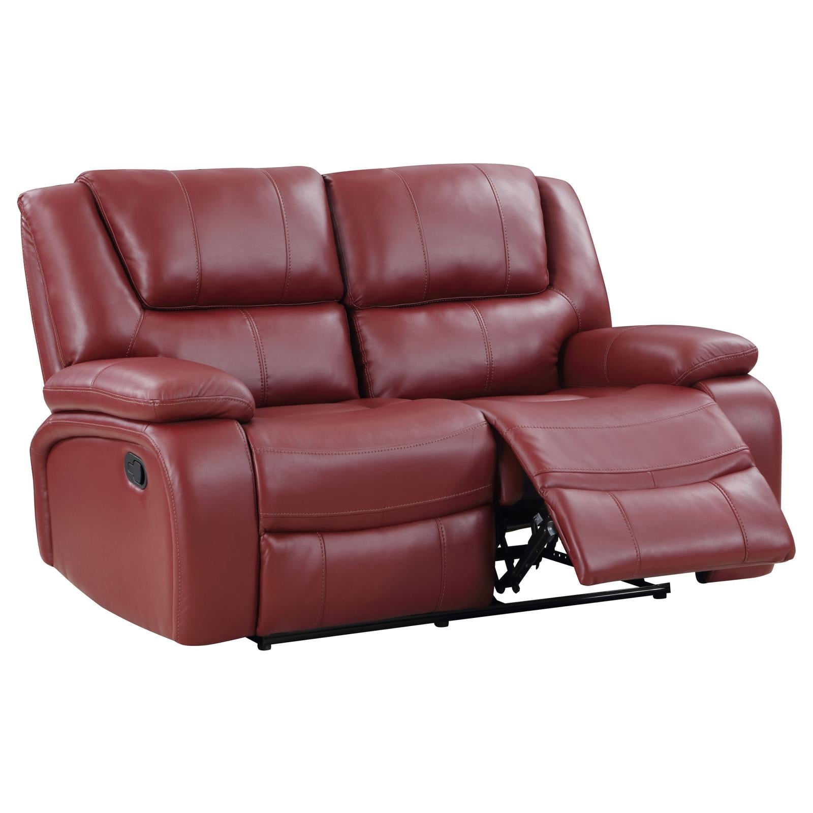 Camila Red Faux Leather 3-Piece Reclining Sofa Set from Coaster - Luna Furniture