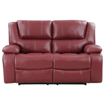Camila Red Faux Leather 3-Piece Reclining Sofa Set from Coaster - Luna Furniture