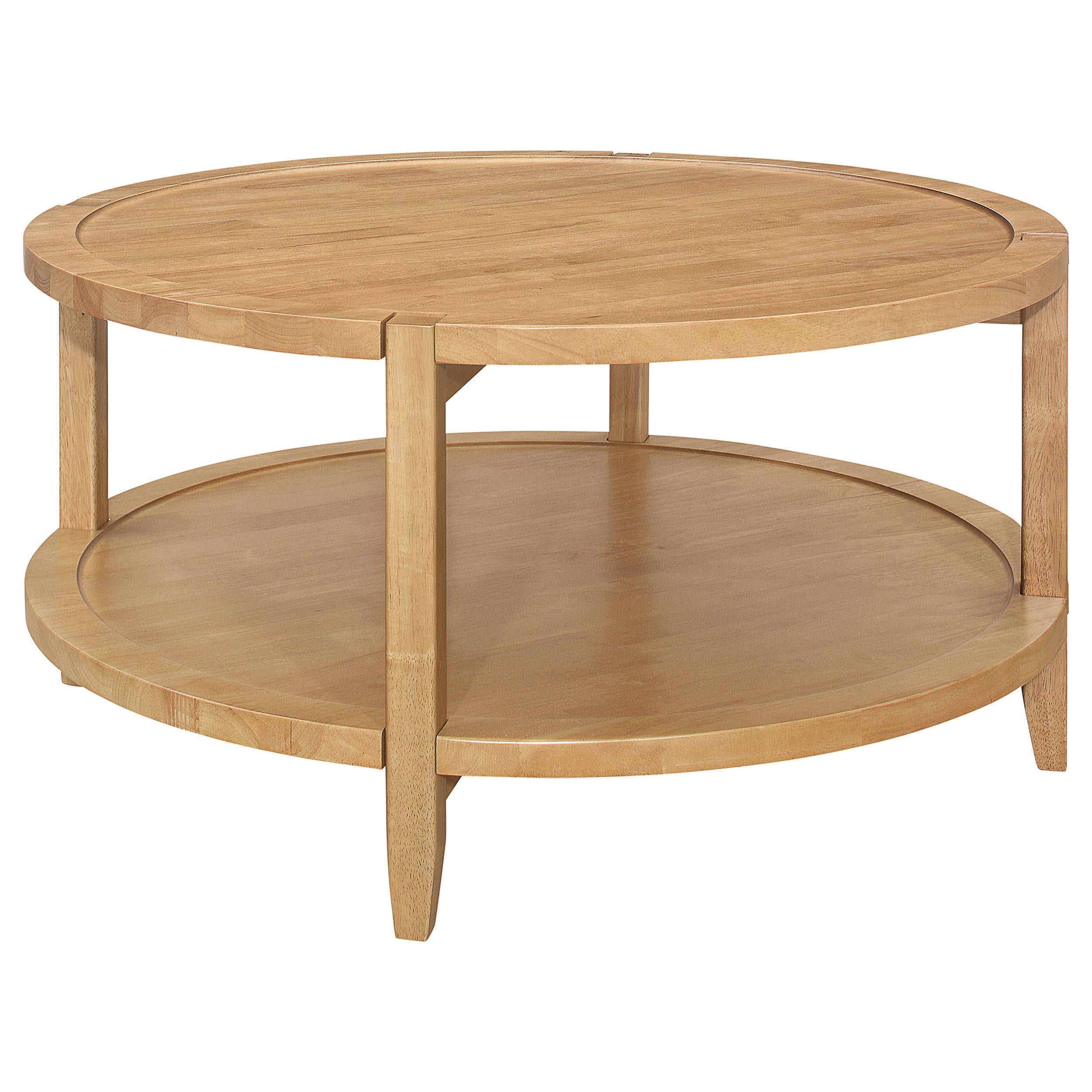 Camillo 2-piece Round Coffee and End Table Set Maple - 709698-S2