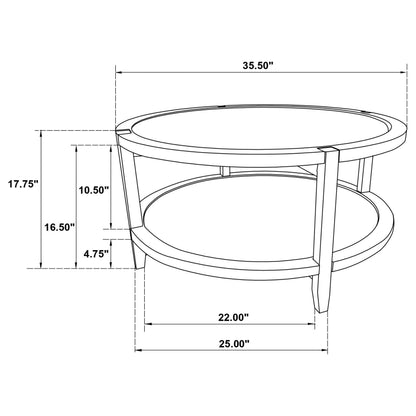Camillo 3-piece Round Coffee and End Table Set Maple - 709698-S3
