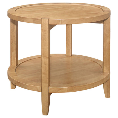Camillo 3-piece Round Coffee and End Table Set Maple - 709698-S3