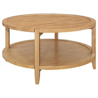 Camillo 3-piece Round Coffee and End Table Set Maple - 709698-S3