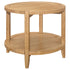 Camillo Round Solid Wood End Table with Shelf Maple Brown - 709697